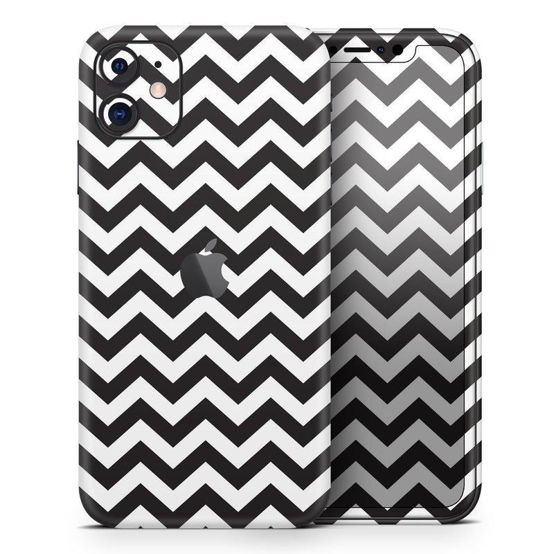 Black and White Zigzag Chevron Pattern  - Protective Skin Wrap & Decal – Compatible with iPhone SE to iPhone 17 Pro Max (All Models)