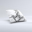 Black and white Anchor with Roses ink-Fuzed Decorative Throw Pillow