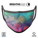 Blotted 534 Absorbed Watercolor Texture - Made in USA Mouth Cover Unisex Anti-Dust Cotton Blend Reusable & Washable Face Mask with Adjustable Sizing for Adult or Child