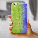 Blotted Blue 73 Absorbed Watercolor Texture iPhone 6/6s or 6/6s Plus 2-Piece Hybrid INK-Fuzed Case