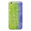 Blotted Blue 73 Absorbed Watercolor Texture iPhone 6/6s or 6/6s Plus 2-Piece Hybrid INK-Fuzed Case