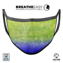 Blotted Blue 73 Absorbed Watercolor Texture - Made in USA Mouth Cover Unisex Anti-Dust Cotton Blend Reusable & Washable Face Mask with Adjustable Sizing for Adult or Child