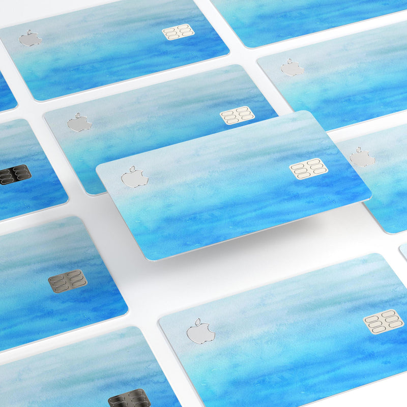 Blotted Blues Absorbed Watercolor Texture - Premium Protective Decal Skin-Kit for the Apple Credit Card