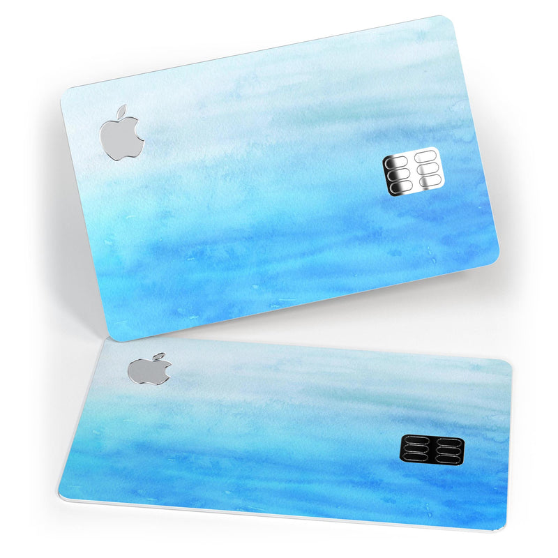 Blotted Blues Absorbed Watercolor Texture - Premium Protective Decal Skin-Kit for the Apple Credit Card