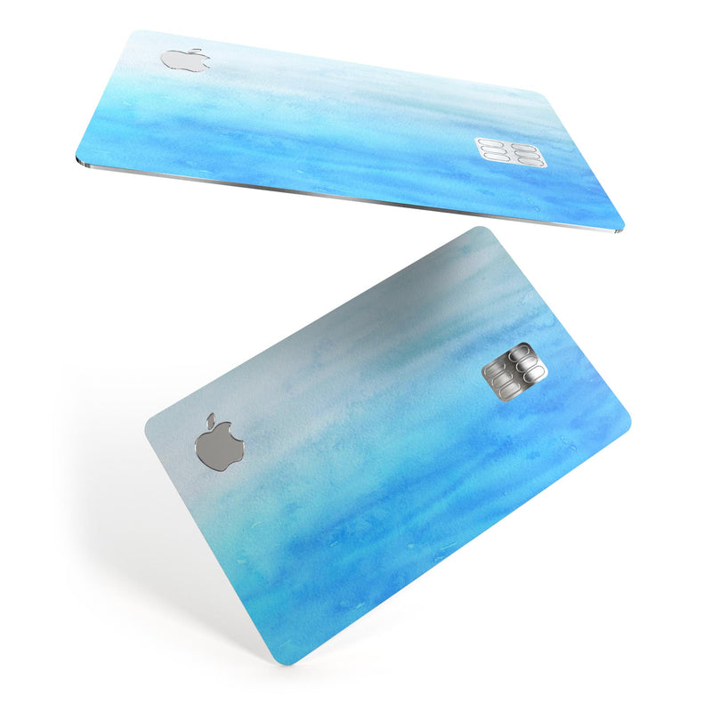 Blotted Blues Absorbed Watercolor Texture - Premium Protective Decal Skin-Kit for the Apple Credit Card