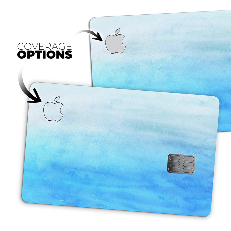 Blotted Blues Absorbed Watercolor Texture - Premium Protective Decal Skin-Kit for the Apple Credit Card