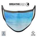 Blotted Blues Absorbed Watercolor Texture - Made in USA Mouth Cover Unisex Anti-Dust Cotton Blend Reusable & Washable Face Mask with Adjustable Sizing for Adult or Child