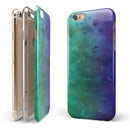 Blotted Green 97 Absorbed Watercolor Texture iPhone 6/6s or 6/6s Plus 2-Piece Hybrid INK-Fuzed Case