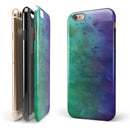 Blotted Green 97 Absorbed Watercolor Texture iPhone 6/6s or 6/6s Plus 2-Piece Hybrid INK-Fuzed Case