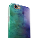 Blotted Green 97 Absorbed Watercolor Texture iPhone 6/6s or 6/6s Plus 2-Piece Hybrid INK-Fuzed Case