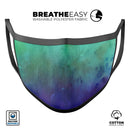 Blotted Green 97 Absorbed Watercolor Texture - Made in USA Mouth Cover Unisex Anti-Dust Cotton Blend Reusable & Washable Face Mask with Adjustable Sizing for Adult or Child