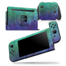 Blotted Green 97 Absorbed Watercolor Texture - Skin Wrap Decal for Nintendo Switch Lite Console & Dock - 3DS XL - 2DS - Pro - DSi - Wii - Joy-Con Gaming Controller