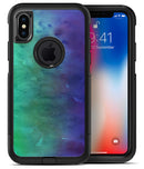 Blotted Green 97 Absorbed Watercolor Texture - iPhone X OtterBox Case & Skin Kits