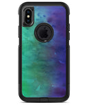 Blotted Green 97 Absorbed Watercolor Texture - iPhone X OtterBox Case & Skin Kits