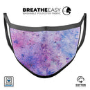 Blotted Pink and Purple Texture - Made in USA Mouth Cover Unisex Anti-Dust Cotton Blend Reusable & Washable Face Mask with Adjustable Sizing for Adult or Child