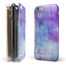 Blotted Purple 896 Absorbed Watercolor Texture iPhone 6/6s or 6/6s Plus 2-Piece Hybrid INK-Fuzed Case