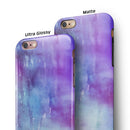 Blotted Purple 896 Absorbed Watercolor Texture iPhone 6/6s or 6/6s Plus 2-Piece Hybrid INK-Fuzed Case
