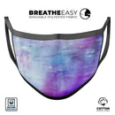 Blotted Purple 896 Absorbed Watercolor Texture - Made in USA Mouth Cover Unisex Anti-Dust Cotton Blend Reusable & Washable Face Mask with Adjustable Sizing for Adult or Child