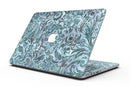 Blue-Green Damask Watercolor Pattern - MacBook Pro with Retina Display Full-Coverage Skin Kit