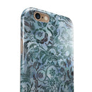 Blue-Green Damask Watercolor Pattern iPhone 6/6s or 6/6s Plus 2-Piece Hybrid INK-Fuzed Case