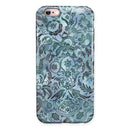 Blue-Green Damask Watercolor Pattern iPhone 6/6s or 6/6s Plus 2-Piece Hybrid INK-Fuzed Case