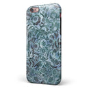 Blue-Green Damask Watercolor Pattern iPhone 6/6s or 6/6s Plus 2-Piece Hybrid INK-Fuzed Case