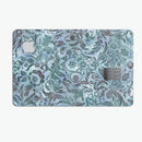 Blue-Green Damask Watercolor Pattern - Premium Protective Decal Skin-Kit for the Apple Credit Card