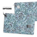 Blue-Green Damask Watercolor Pattern - Premium Protective Decal Skin-Kit for the Apple Credit Card