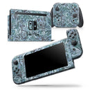 Blue-Green Damask Watercolor Pattern - Skin Wrap Decal for Nintendo Switch Lite Console & Dock - 3DS XL - 2DS - Pro - DSi - Wii - Joy-Con Gaming Controller