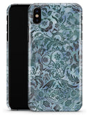 Blue-Green Damask Watercolor Pattern - iPhone X Clipit Case