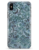 Blue-Green Damask Watercolor Pattern - iPhone X Clipit Case