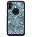 Blue-Green Damask Watercolor Pattern - iPhone X OtterBox Case & Skin Kits