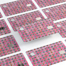 Blue-Green Polka Dots with Hearts Pattern on Pink Watercolor - Premium Protective Decal Skin-Kit for the Apple Credit Card