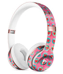 Blue-Green Polka Dots with Hearts Pattern on Pink Watercolor Full-Body Skin Kit for the Beats by Dre Solo 3 Wireless Headphones