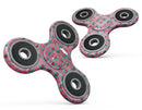 Blue-Green Polka Dots with Hearts Pattern on Pink Watercolor Full-Body Fidget Spinner Skin-Kit