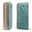 Blue-Green Watercolor Leopard Pattern iPhone 6/6s or 6/6s Plus 2-Piece Hybrid INK-Fuzed Case