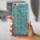 Blue-Green Watercolor Leopard Pattern iPhone 6/6s or 6/6s Plus 2-Piece Hybrid INK-Fuzed Case