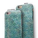 Blue-Green Watercolor Leopard Pattern iPhone 6/6s or 6/6s Plus 2-Piece Hybrid INK-Fuzed Case