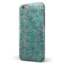 Blue-Green Watercolor Leopard Pattern iPhone 6/6s or 6/6s Plus 2-Piece Hybrid INK-Fuzed Case