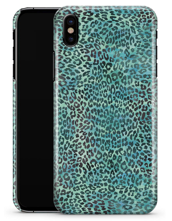 Blue-Green Watercolor Leopard Pattern - iPhone X Clipit Case