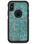 Blue-Green Watercolor Leopard Pattern - iPhone X OtterBox Case & Skin Kits