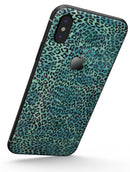 Blue-Green Watercolor Leopard Pattern - iPhone X Skin-Kit