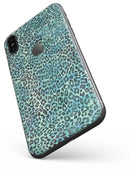 Blue-Green Watercolor Leopard Pattern - iPhone X Skin-Kit