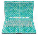Blue-Green Watercolor Quatrefoil - MacBook Air Skin Kit