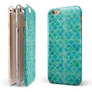 Blue-Green Watercolor Quatrefoil iPhone 6/6s or 6/6s Plus 2-Piece Hybrid INK-Fuzed Case