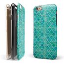 Blue-Green Watercolor Quatrefoil iPhone 6/6s or 6/6s Plus 2-Piece Hybrid INK-Fuzed Case