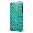 Blue-Green Watercolor Quatrefoil iPhone 6/6s or 6/6s Plus 2-Piece Hybrid INK-Fuzed Case