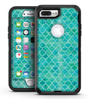 Blue-Green Watercolor Quatrefoil - iPhone 7 Plus/8 Plus OtterBox Case & Skin Kits