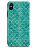 Blue-Green Watercolor Quatrefoil - iPhone X Clipit Case