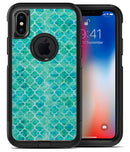 Blue-Green Watercolor Quatrefoil - iPhone X OtterBox Case & Skin Kits